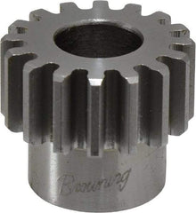 Browning - 16 Pitch, 1" Pitch Diam, 16 Tooth Spur Gear - 1/2" Bore Diam, 13/16" Hub Diam, Steel - Benchmark Tooling