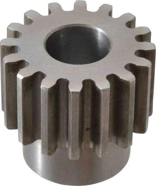 Browning - 10 Pitch, 1.6" Pitch Diam, 16 Tooth Spur Gear - 3/4" Bore Diam, 1-5/16" Hub Diam, Steel - Benchmark Tooling