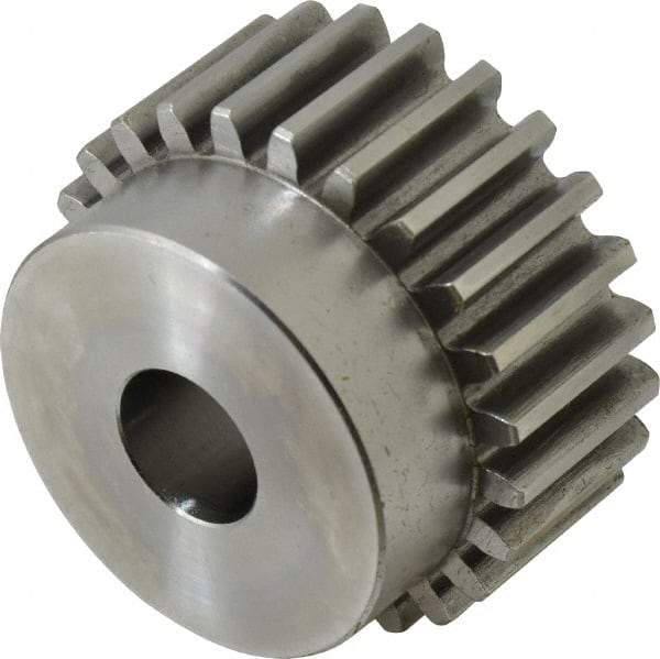 Browning - 10 Pitch, 2.4" Pitch Diam, 24 Tooth Spur Gear - 3/4" Bore Diam, 2-7/64" Hub Diam, Steel - Benchmark Tooling