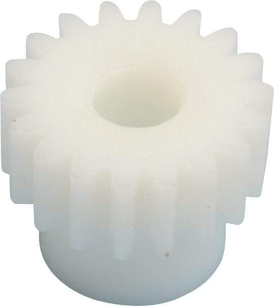 Poly Hi Solidur - 20 Pitch, 0.9" Pitch Diam, 1" OD, 18 Tooth Spur Gear - 3/8" Face Width, 5/16" Bore Diam, 43/64" Hub Diam, 20° Pressure Angle, Acetal - Benchmark Tooling