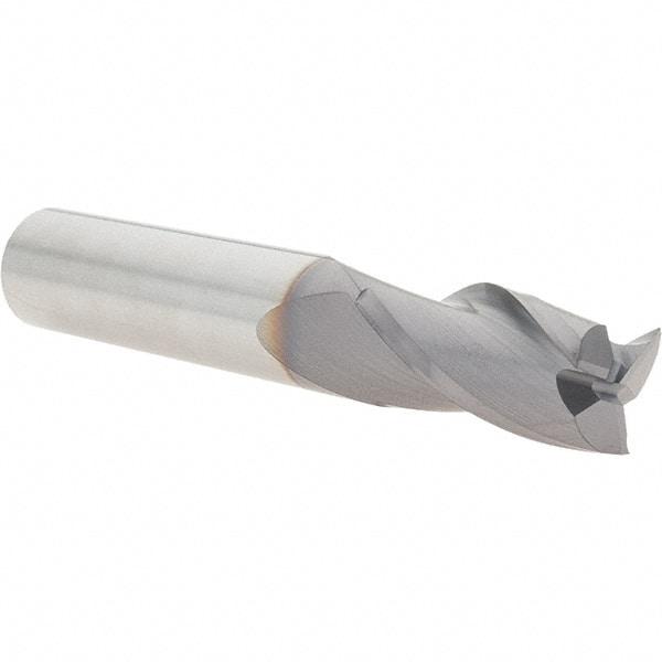 Niagara Cutter - 1/2", 1" LOC, 1/2" Shank Diam, 3" OAL, 3 Flute, Solid Carbide Square End Mill - Single End, TiAlN Finish, Spiral Flute, 30° Helix, Centercutting, Right Hand Cut, Right Hand Flute, Series C330 - Benchmark Tooling