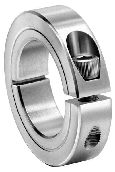 Climax Metal Products - 2-1/16" Bore, Steel, One Piece One Piece Split Shaft Collar - 3-1/4" Outside Diam, 3/4" Wide - Benchmark Tooling