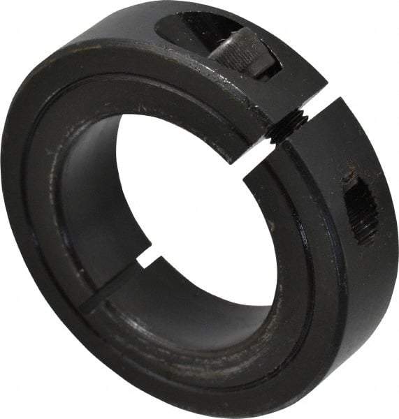 Climax Metal Products - 1-3/8" Bore, Steel, One Piece Clamp Collar - 2-1/4" Outside Diam, 9/16" Wide - Benchmark Tooling