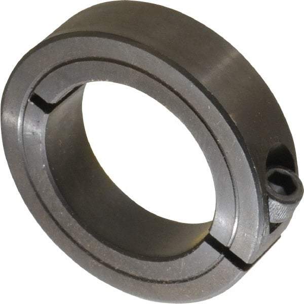 Climax Metal Products - 1-7/16" Bore, Steel, One Piece Clamp Collar - 2-1/4" Outside Diam, 9/16" Wide - Benchmark Tooling