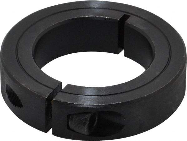 Climax Metal Products - 1-1/2" Bore, Steel, One Piece Clamp Collar - 2-3/8" Outside Diam, 9/16" Wide - Benchmark Tooling