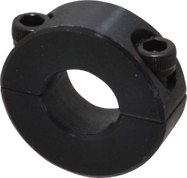 Climax Metal Products - 1/2" Bore, Steel, Two Piece Shaft Collar - 1-1/8" Outside Diam, 13/32" Wide - Benchmark Tooling