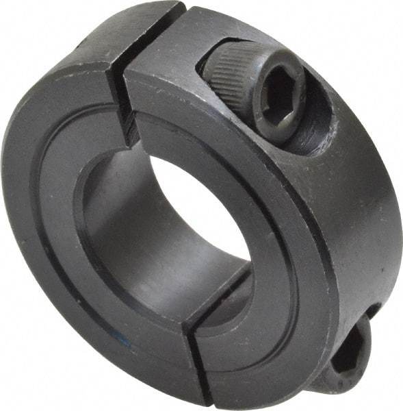 Climax Metal Products - 3/4" Bore, Steel, Two Piece Shaft Collar - 1-1/2" Outside Diam, 1/2" Wide - Benchmark Tooling