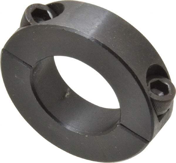 Climax Metal Products - 1-1/16" Bore, Steel, Two Piece Two Piece Split Shaft Collar - 1-7/8" Outside Diam, 1/2" Wide - Benchmark Tooling