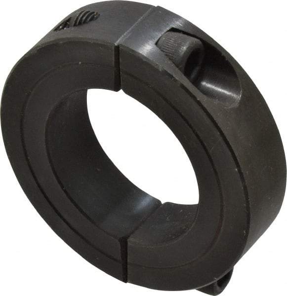 Climax Metal Products - 1-3/8" Bore, Steel, Two Piece Shaft Collar - 2-1/4" Outside Diam, 9/16" Wide - Benchmark Tooling