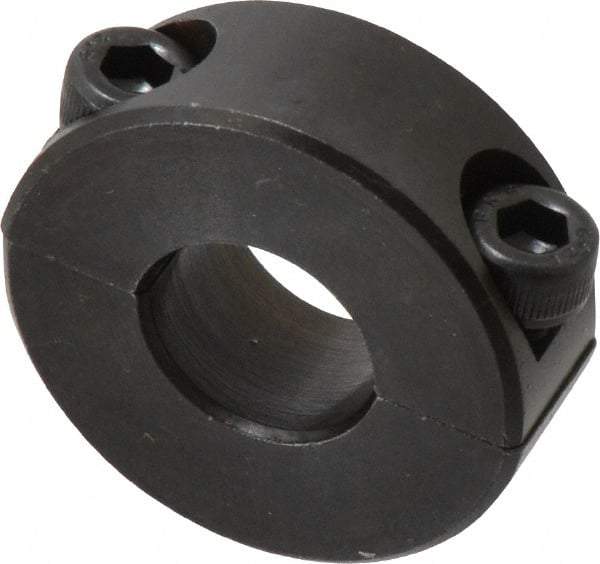 Climax Metal Products - 15mm Bore, Steel, Two Piece Shaft Collar - 1-3/8" Outside Diam - Benchmark Tooling