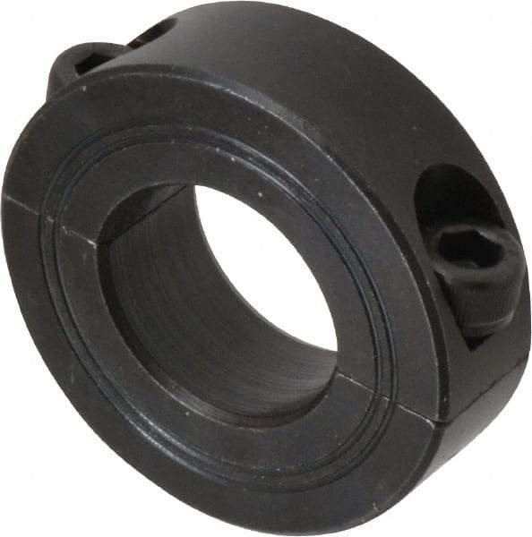 Climax Metal Products - 24mm Bore, Steel, Two Piece Shaft Collar - 1-7/8" Outside Diam - Benchmark Tooling