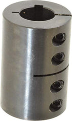 Climax Metal Products - 1" Inside x 2" Outside Diam, Rigid Coupling with Keyway - 3" Long x 1/4" Keyway Width - Benchmark Tooling