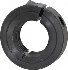 Climax Metal Products - 1-8 Thread, Steel, One Piece Threaded Shaft Collar - 1-3/4" Outside Diam, 1/2" Wide - Benchmark Tooling