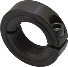 Climax Metal Products - 1-14 Thread, Steel, One Piece Threaded Shaft Collar - 1-3/4" Outside Diam, 1/2" Wide - Benchmark Tooling