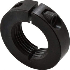 Climax Metal Products - 1-1/8-12 Thread, Steel, One Piece Threaded Shaft Collar - 1-7/8" Outside Diam, 1/2" Wide - Benchmark Tooling