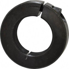 Climax Metal Products - 1-1/4-12 Thread, Steel, One Piece Threaded Shaft Collar - 2-1/16" Outside Diam, 1/2" Wide - Benchmark Tooling