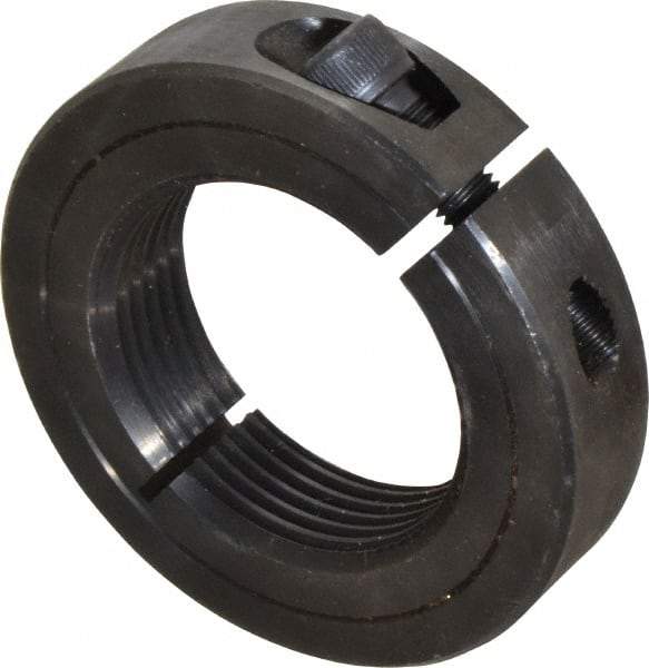 Climax Metal Products - 1-1/2-12 Thread, Steel, One Piece Threaded Shaft Collar - 2-3/8" Outside Diam, 9/16" Wide - Benchmark Tooling