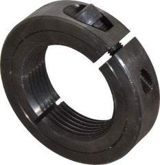 Climax Metal Products - 1-1/2-12 Thread, Steel, One Piece Threaded Shaft Collar - 2-3/8" Outside Diam, 9/16" Wide - Benchmark Tooling