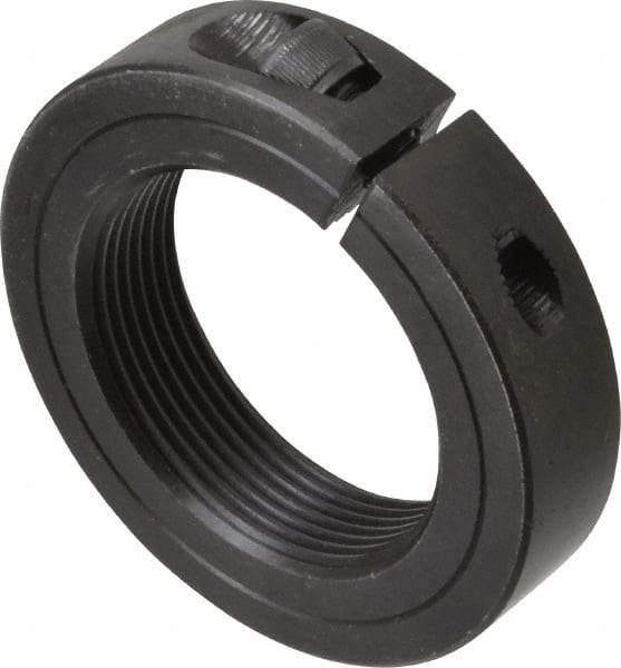 Climax Metal Products - 2-12 Thread, Steel, One Piece Threaded Shaft Collar - 3" Outside Diam, 11/16" Wide - Benchmark Tooling