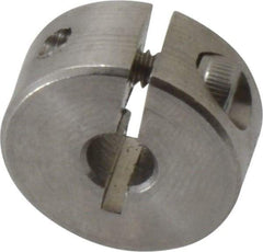 Climax Metal Products - 3/16" Bore, Stainless Steel, One Piece Clamp Collar - 11/16" Outside Diam, 5/16" Wide - Benchmark Tooling