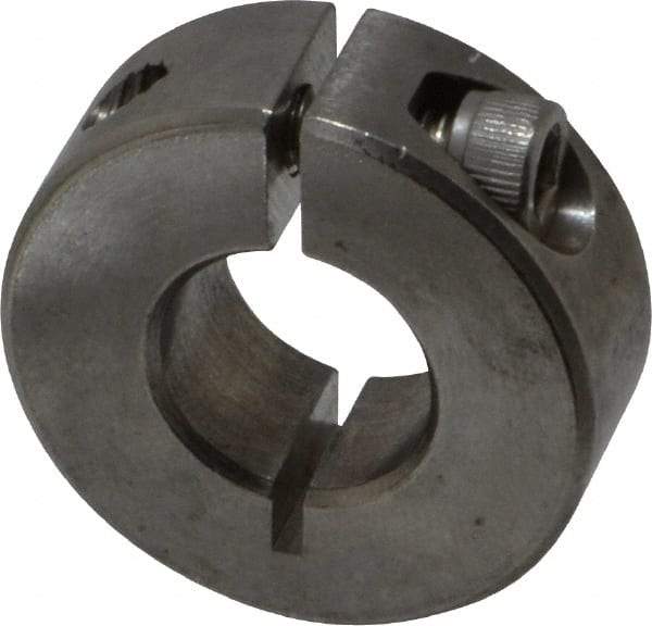 Climax Metal Products - 1/2" Bore, Stainless Steel, One Piece Clamp Collar - 1-1/8" Outside Diam, 13/32" Wide - Benchmark Tooling