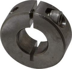 Climax Metal Products - 1/2" Bore, Stainless Steel, One Piece Clamp Collar - 1-1/8" Outside Diam, 13/32" Wide - Benchmark Tooling