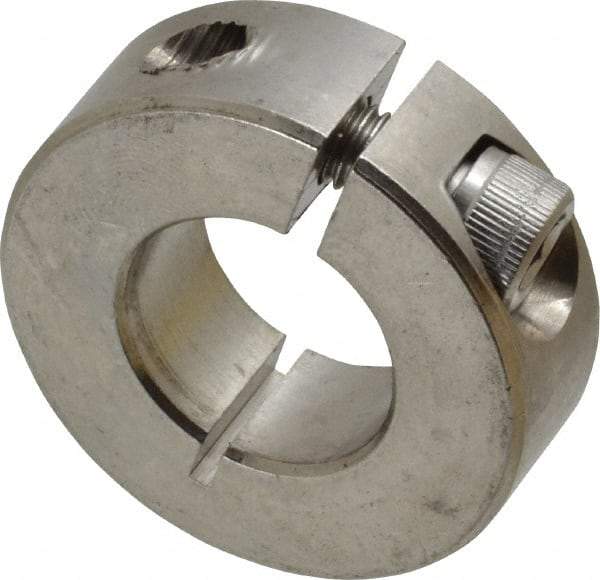 Climax Metal Products - 3/4" Bore, Stainless Steel, One Piece Clamp Collar - 1-1/2" Outside Diam, 1/2" Wide - Benchmark Tooling