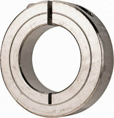 Climax Metal Products - 1-3/16" Bore, Stainless Steel, One Piece Clamp Collar - 2-1/16" Outside Diam, 1/2" Wide - Benchmark Tooling