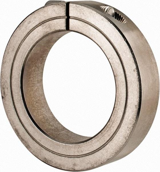 Climax Metal Products - 1-15/16" Bore, Stainless Steel, One Piece Clamp Collar - 3" Outside Diam, 11/16" Wide - Benchmark Tooling