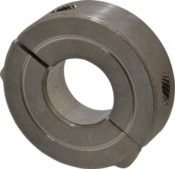Climax Metal Products - 9/16" Bore, Stainless Steel, Two Piece Shaft Collar - 1-5/16" Outside Diam, 7/16" Wide - Benchmark Tooling