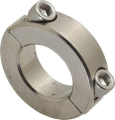 Climax Metal Products - 1" Bore, Stainless Steel, Two Piece Shaft Collar - 1-3/4" Outside Diam, 1/2" Wide - Benchmark Tooling