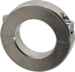 Climax Metal Products - 1-3/16" Bore, Stainless Steel, Two Piece Shaft Collar - 2-1/16" Outside Diam, 1/2" Wide - Benchmark Tooling