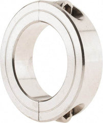Climax Metal Products - 1-7/16" Bore, Stainless Steel, Two Piece Shaft Collar - 2-1/4" Outside Diam, 9/16" Wide - Benchmark Tooling