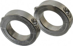 Climax Metal Products - 1-1/2" Bore, Stainless Steel, Two Piece Shaft Collar - 2-3/8" Outside Diam, 9/16" Wide - Benchmark Tooling