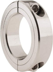 Climax Metal Products - 1-3/4" Bore, Stainless Steel, Two Piece Shaft Collar - 2-3/4" Outside Diam, 11/16" Wide - Benchmark Tooling