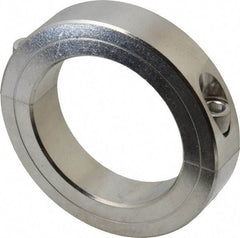Climax Metal Products - 2-3/8" Bore, Stainless Steel, Two Piece Two Piece Split Shaft Collar - 3-1/2" Outside Diam, 3/4" Wide - Benchmark Tooling
