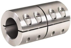 Climax Metal Products - 1-1/4" Inside x 2-1/16" Outside Diam, One Piece Split Clamping Collar - 3-1/4" Long - Benchmark Tooling