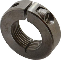 Climax Metal Products - 1-14 Thread, Stainless Steel, One Piece Threaded Shaft Collar - 1-3/4" Outside Diam, 1/2" Wide - Benchmark Tooling