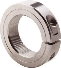 Climax Metal Products - 1-3/4-16 Thread, Stainless Steel, One Piece Threaded Shaft Collar - 2-3/4" Outside Diam, 11/16" Wide - Benchmark Tooling