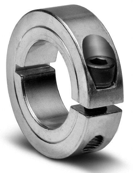 Climax Metal Products - 2-5/8" Bore, Aluminum, One Piece Clamping Shaft Collar - 3-7/8" Outside Diam, 7/8" Wide - Benchmark Tooling