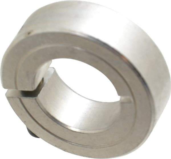 Climax Metal Products - 7/8" Bore, Aluminum, One Piece Clamp Collar - 1-5/8" Outside Diam, 1/2" Wide - Benchmark Tooling