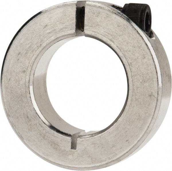 Climax Metal Products - 1" Bore, Aluminum, One Piece Clamp Collar - 1-3/4" Outside Diam, 1/2" Wide - Benchmark Tooling