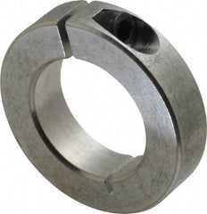 Climax Metal Products - 1-1/4" Bore, Aluminum, One Piece Clamp Collar - 2-1/16" Outside Diam, 1/2" Wide - Benchmark Tooling