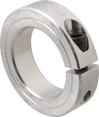 Climax Metal Products - 1-3/4" Bore, Aluminum, One Piece Clamp Collar - 2-3/4" Outside Diam, 11/16" Wide - Benchmark Tooling