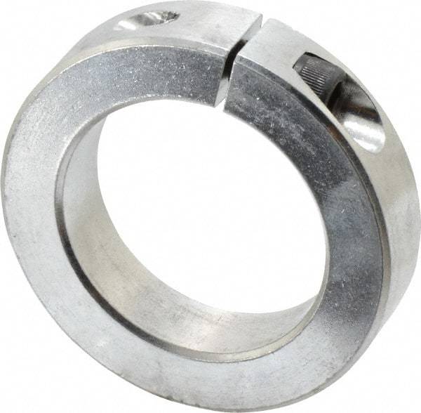 Climax Metal Products - 2" Bore, Aluminum, One Piece Clamp Collar - 3" Outside Diam, 11/16" Wide - Benchmark Tooling