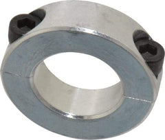 Climax Metal Products - 1" Bore, Aluminum, Two Piece Shaft Collar - 1-3/4" Outside Diam, 1/2" Wide - Benchmark Tooling