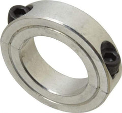 Climax Metal Products - 1-1/4" Bore, Aluminum, Two Piece Shaft Collar - 2-1/16" Outside Diam, 1/2" Wide - Benchmark Tooling