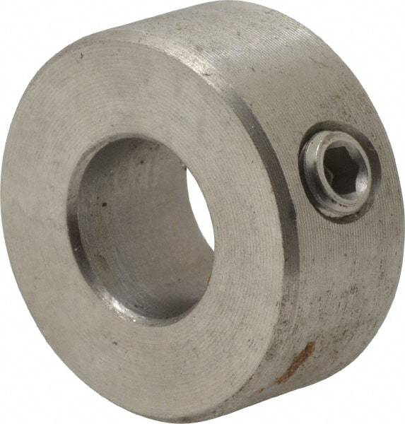 Climax Metal Products - 10mm Bore, Stainless Steel, Set Screw Shaft Collar - 7/8" Outside Diam - Benchmark Tooling