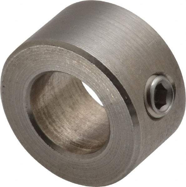 Climax Metal Products - 12mm Bore, Stainless Steel, Set Screw Shaft Collar - 7/8" Outside Diam - Benchmark Tooling