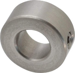 Climax Metal Products - 1/2" Bore, Stainless Steel, Set Screw Shaft Collar - 1" Outside Diam, 7/16" Wide - Benchmark Tooling